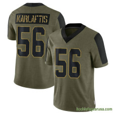 Youth Kansas City Chiefs George Karlaftis Olive Game 2021 Salute To Service Kcc216 Jersey C1831